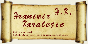 Hranimir Karalejić vizit kartica